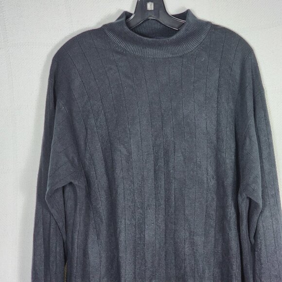 Dockers Black Acrylic Long Sleeve Mock Neck Basic Soft Pullover Sweater Size XL - Picture 3 of 16